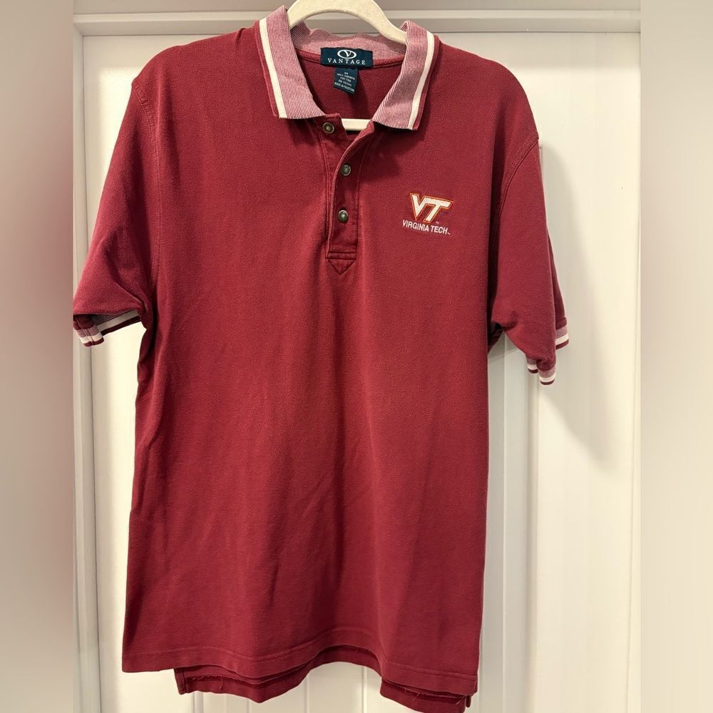 Virginia Tech Maroon Polo Shirt Size Medium